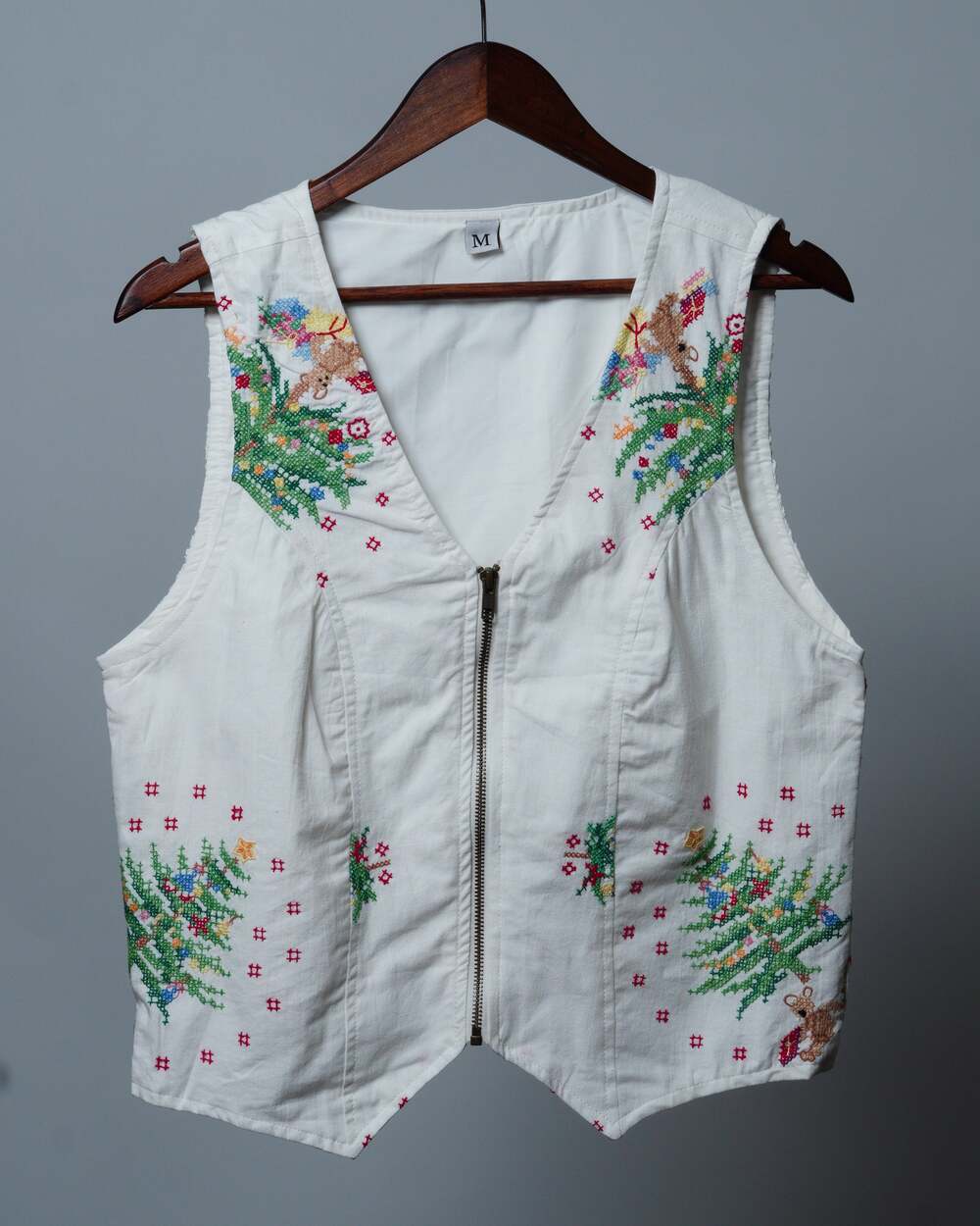 Upcycled Tablecloth Vest Size M